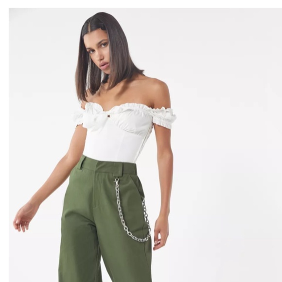 Anthropologie x Revolve x I.AM.GIA Naomi Ruffle Bustier Off-white Coquette S - Picture 5 of 14